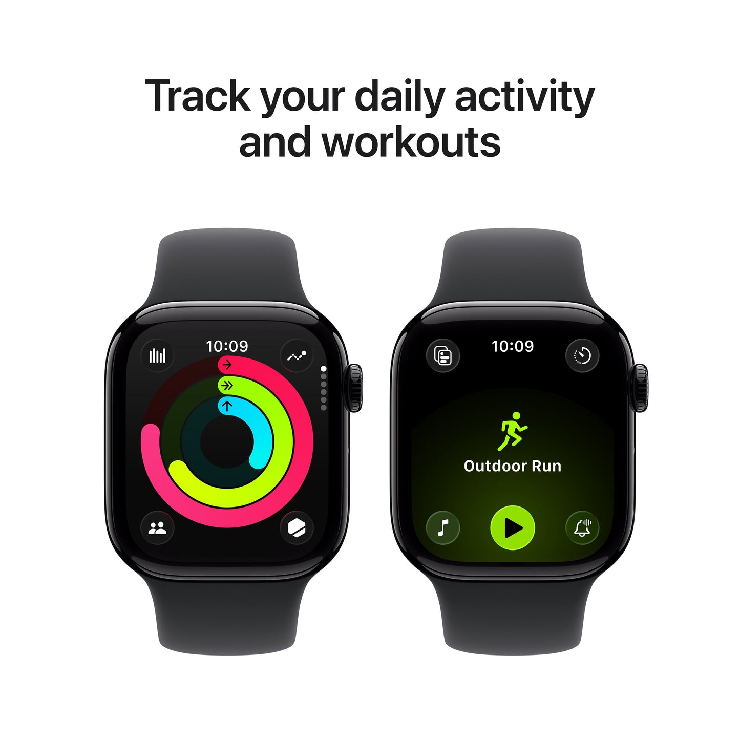 Apple Watch Series 11 GPS + Cellular 42mm Jet Black Aluminium Case with Black Sport Band - S/M