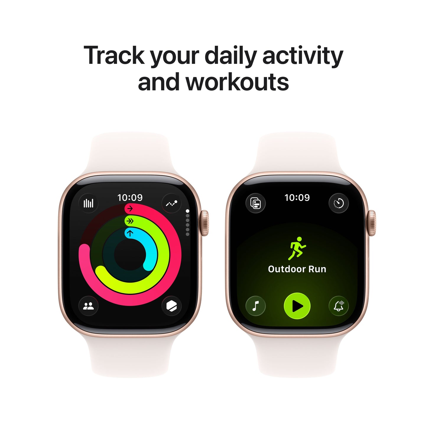 Apple Watch Series 11 GPS 46mm Rose Gold Aluminium Case with Light Blush Sport Band - S/M
