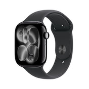 Apple Watch Series 11 GPS + Cellular 46mm Jet Black Aluminium Case with Black Sport Band - M/L