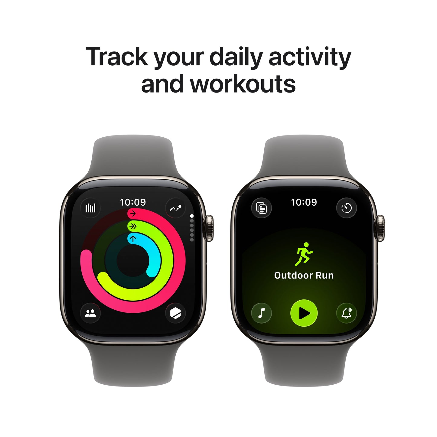 Apple Watch Series 11 GPS + Cellular 46mm Natural Titanium Case with Stone Grey Sport Band - M/L