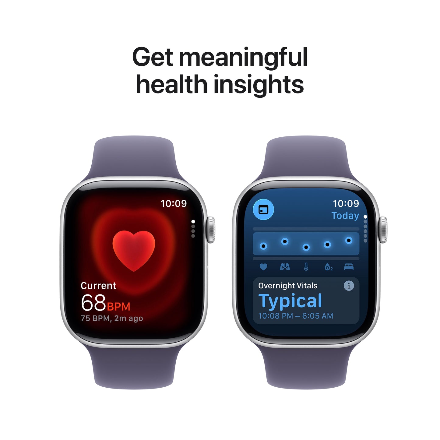 Apple Watch Series 11 GPS + Cellular 46mm Silver Aluminium Case with Purple Fog Sport Band - S/M