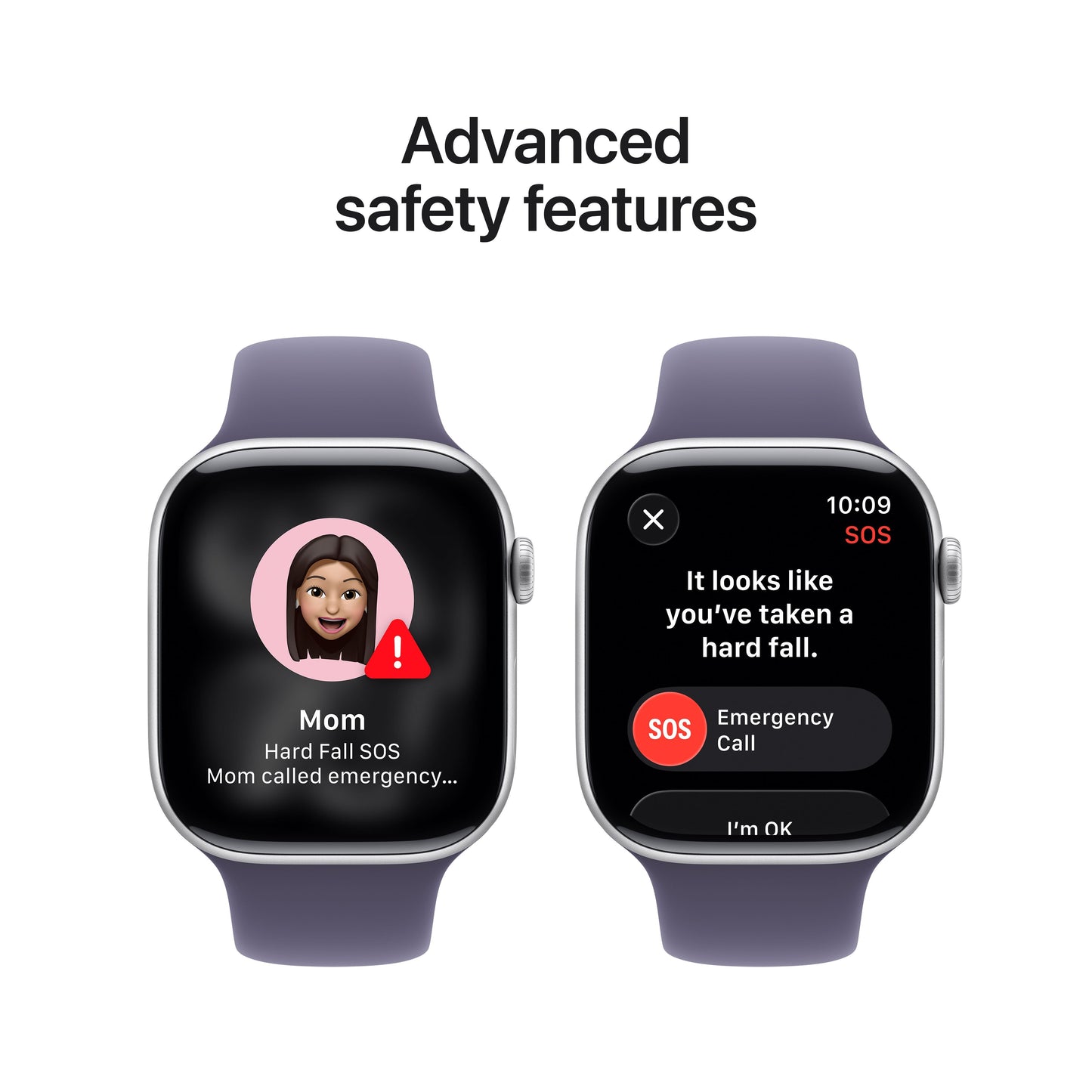 Apple Watch Series 11 GPS + Cellular 46mm Silver Aluminium Case with Purple Fog Sport Band - S/M