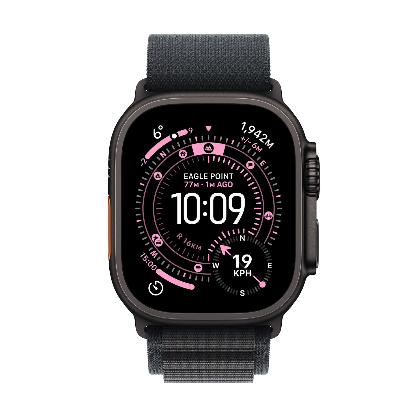 Apple Watch Ultra 3 GPS + Cellular 49mm Black Titanium Case with Black Alpine Loop - Medium