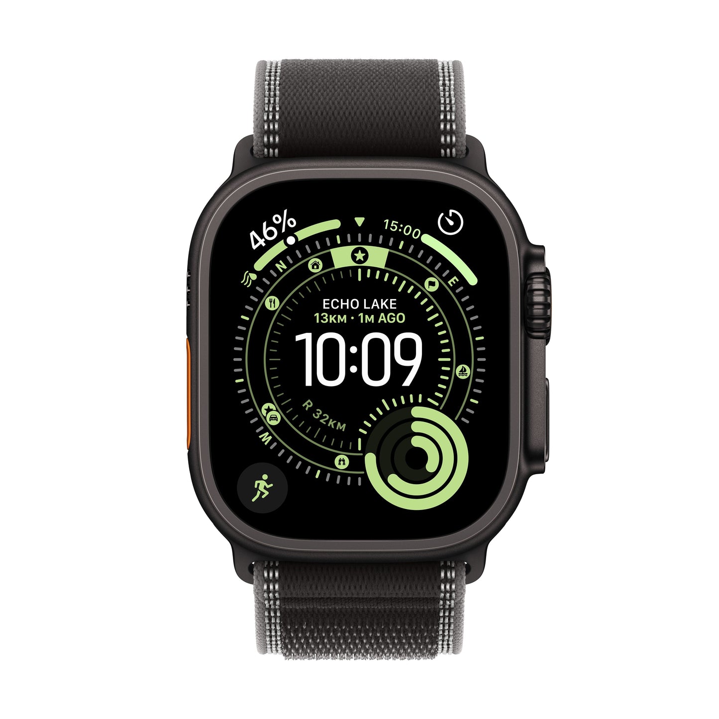 Apple Watch Ultra 3 GPS + Cellular 49mm Black Titanium Case with Black/Charcoal Trail Loop - M/L
