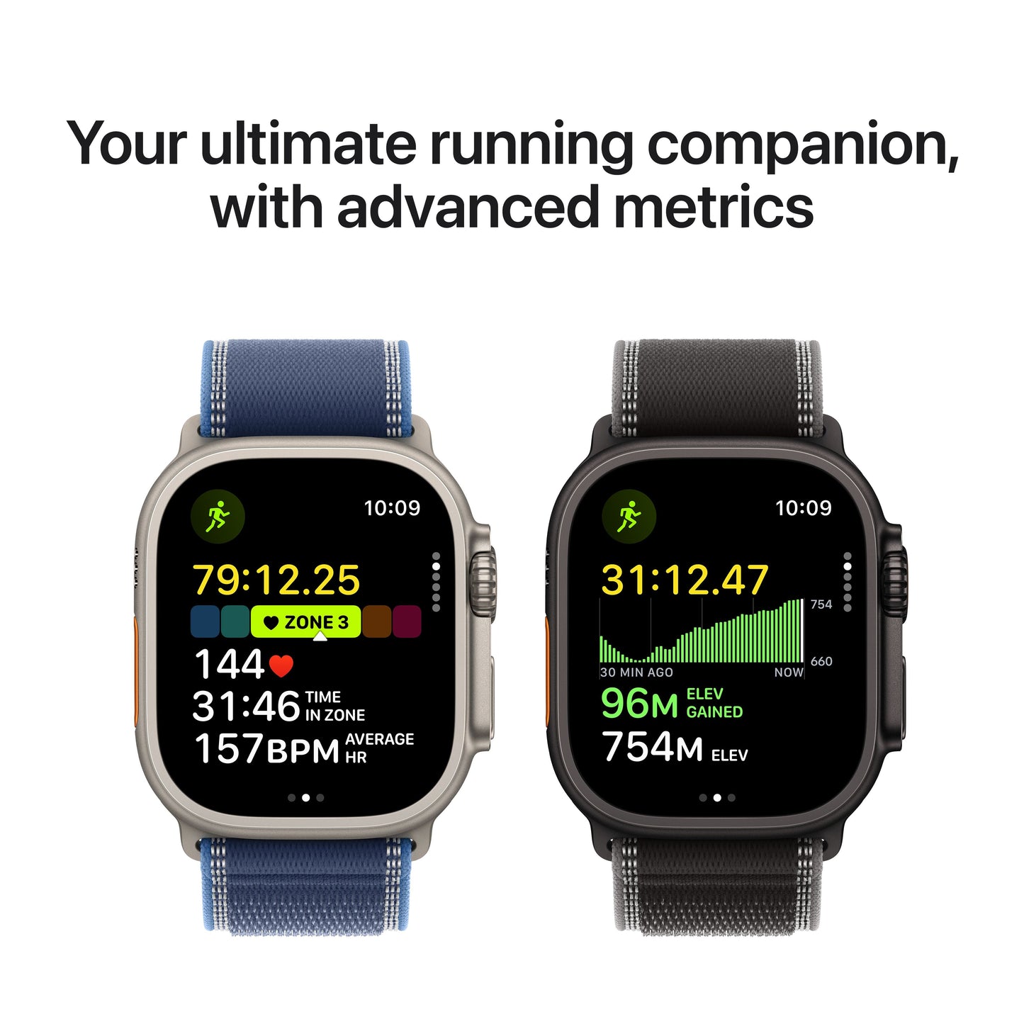 Apple Watch Ultra 3 GPS + Cellular 49mm Natural Titanium Case with Blue/Bright Blue Trail Loop - S/M