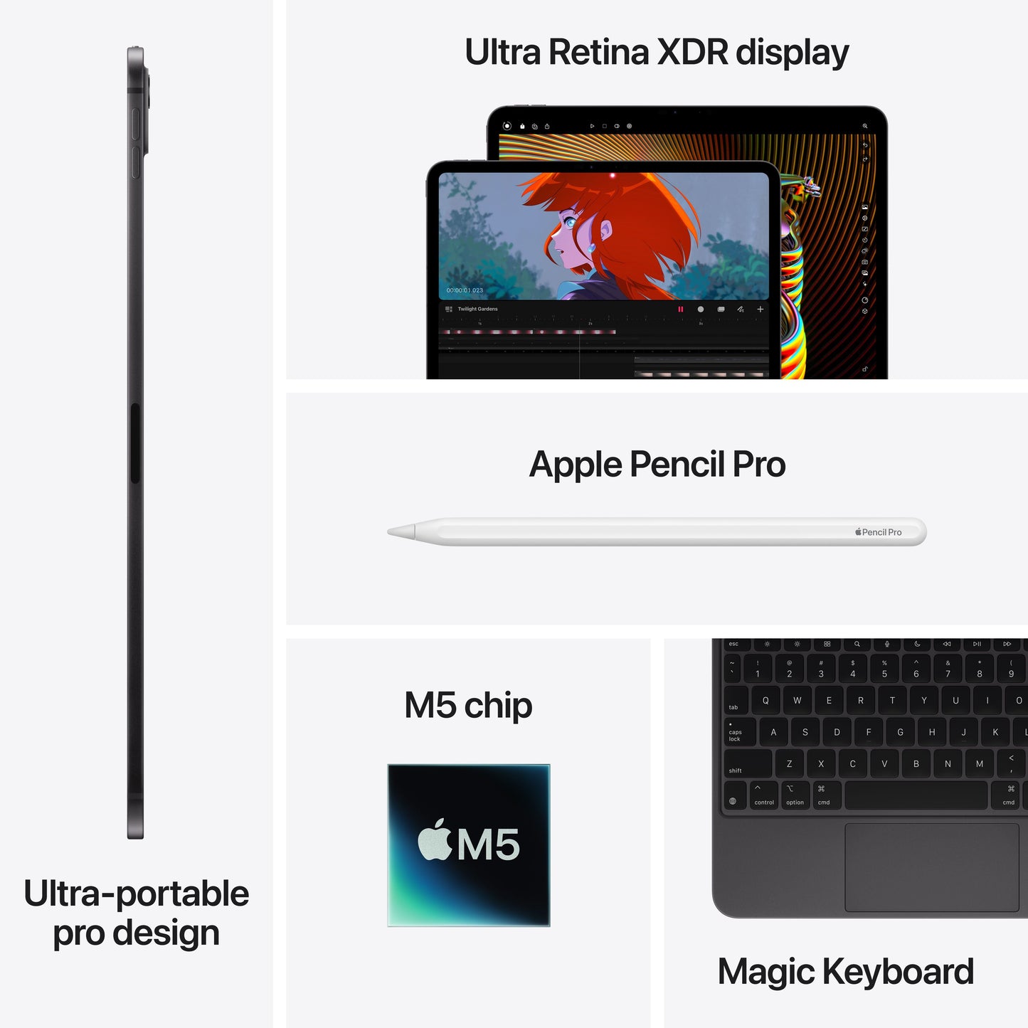 13-inch iPad Pro Wi-Fi + Cellular 1TB Standard Glass - Space Black (M5)