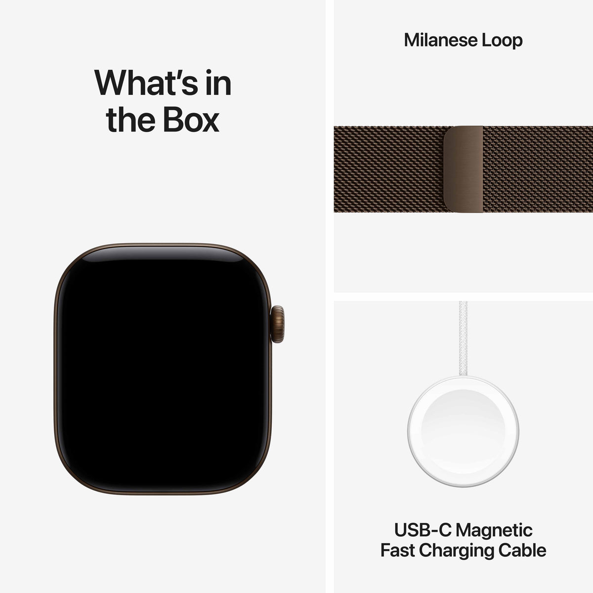Apple Watch Series 12 GPS 46mm Dark Bronze Aluminium Case with Dark Bronze Milanese Loop - M/L