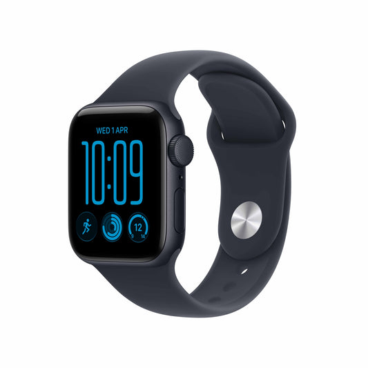 Apple Watch SE 3 GPS 40mm Midnight Aluminium Case with Navy Blue Sport Band - S/M