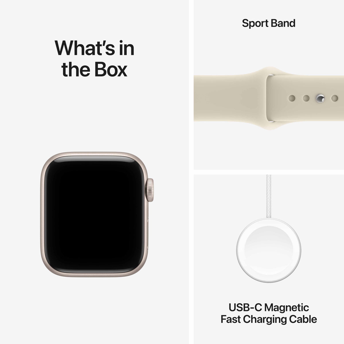 Apple Watch SE 3 GPS + Cellular 40mm Starlight Aluminium Case with Sand Sport Band - S/M