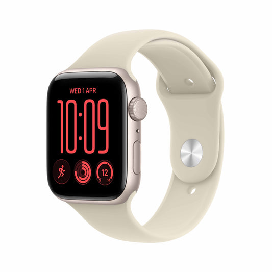 Apple Watch SE 3 GPS 44mm Starlight Aluminium Case with Sand Sport Band - S/M