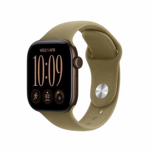 Apple Watch Series 12 GPS + Cellular 42mm Dark Bronze Aluminium Case with Olive Sport Band - S/M