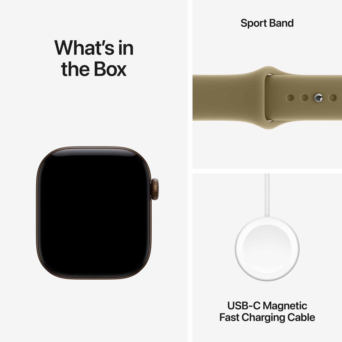 Apple Watch Series 12 GPS + Cellular 42mm Dark Bronze Aluminium Case with Olive Sport Band - S/M