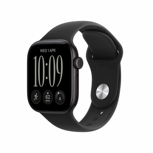 Apple Watch Series 12 GPS + Cellular 42mm Black Aluminium Case with Black Sport Band - M/L