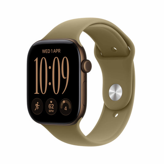 Apple Watch Series 12 GPS + Cellular 46mm Dark Bronze Aluminium Case with Olive Sport Band - S/M