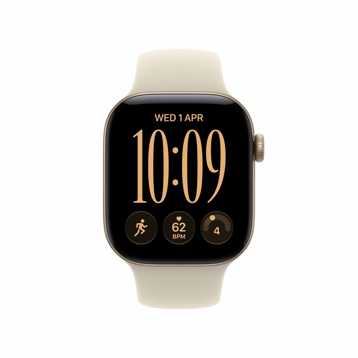 Apple Watch Series 12 GPS + Cellular 42mm Light Gold Aluminium Case with Sand Sport Band - S/M