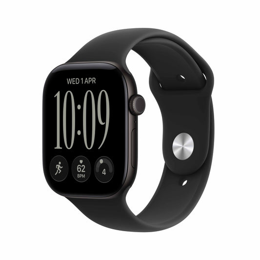 Apple Watch Series 12 GPS + Cellular 46mm Black Aluminium Case with Black Sport Band - M/L