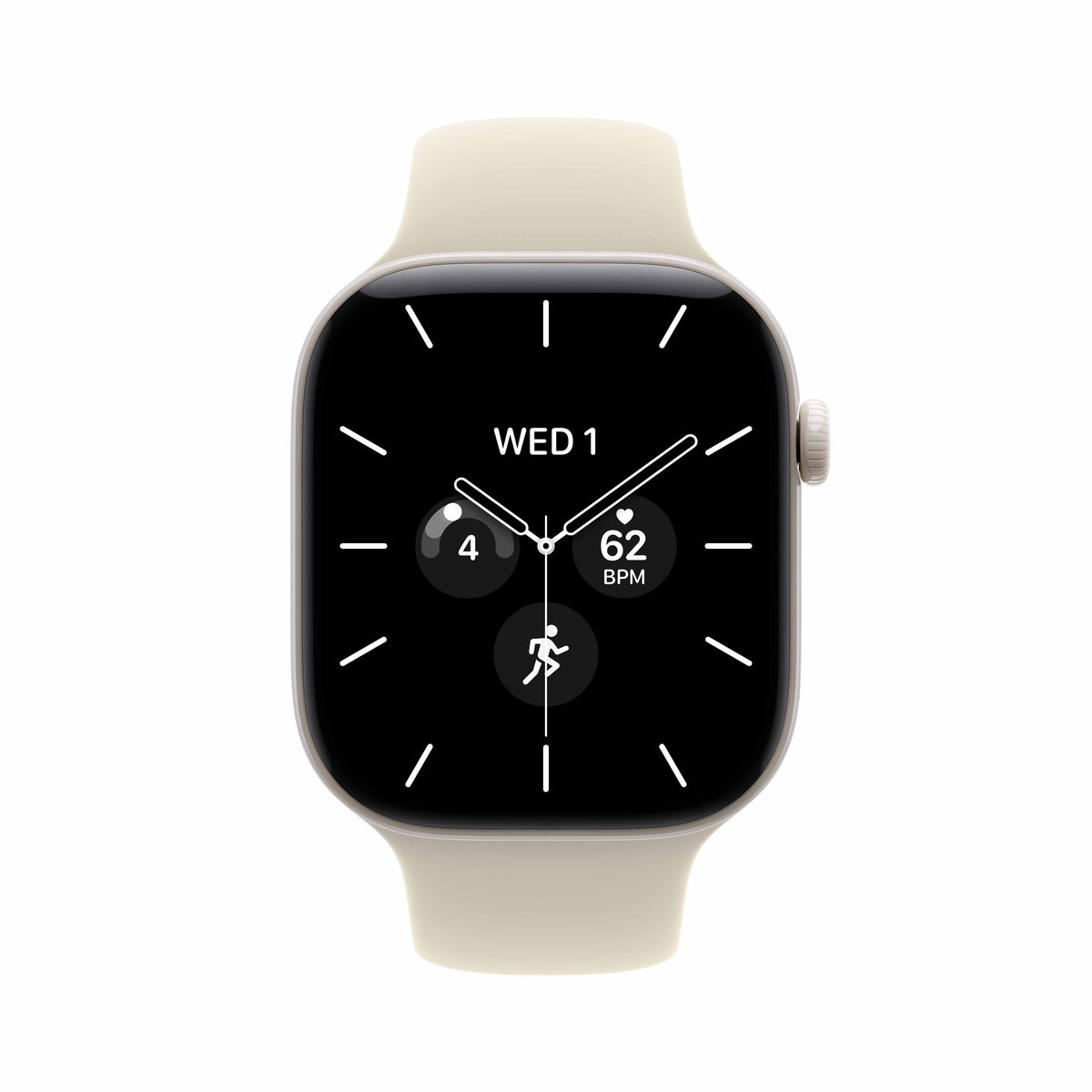 Apple Watch Series 12 GPS + Cellular 46mm Pearl White Ceramic Case with Sand Sport Band - S/M