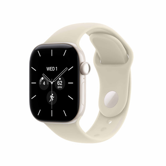 Apple Watch Series 12 GPS + Cellular 42mm Pearl White Ceramic Case with Sand Sport Band - M/L