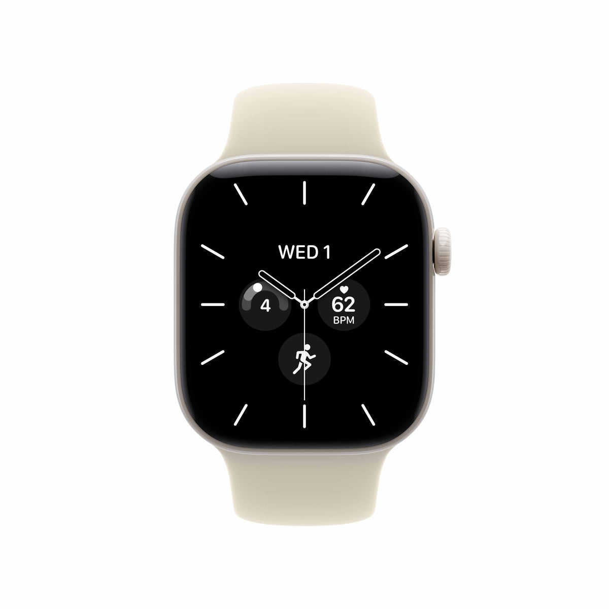 Apple Watch Series 12 GPS + Cellular 42mm Pearl White Ceramic Case with Sand Sport Band - S/M