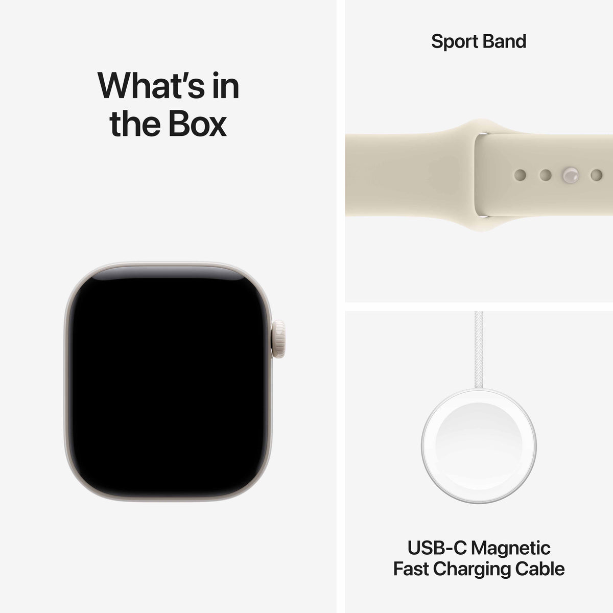 Apple Watch Series 12 GPS + Cellular 42mm Pearl White Ceramic Case with Sand Sport Band - S/M