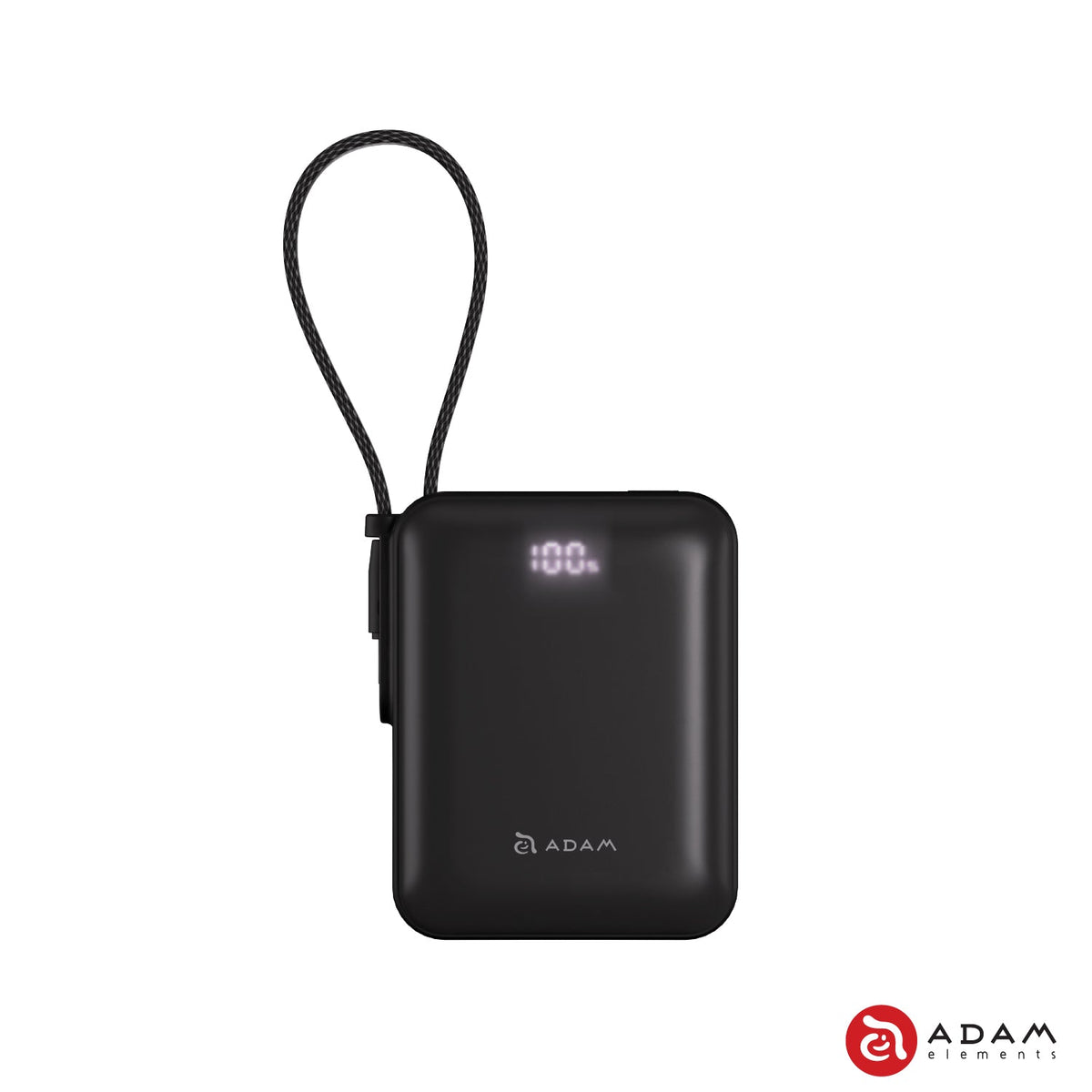 VIONTA Q - Ultra-Compact Power Bank with Built-in Cable - Black