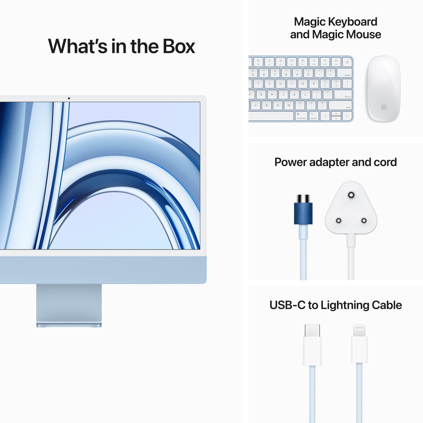 24-inch iMac with Retina 4.5K display: Apple M3 chip with 8?core CPU and 8?core GPU, 256GB SSD - Blue