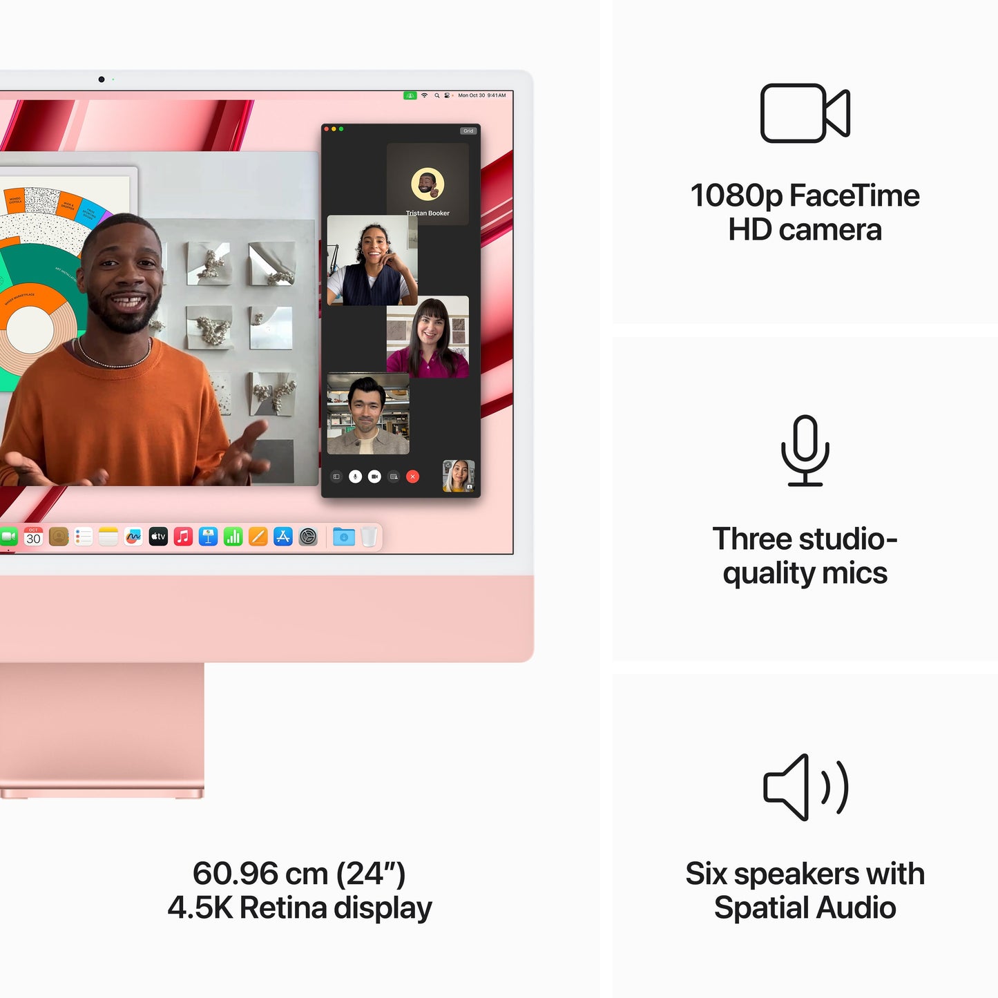 24-inch iMac with Retina 4.5K display: Apple M3 chip with 8?core CPU and 8?core GPU, 256GB SSD - Pink