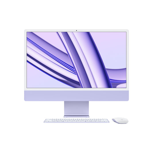 24-inch iMac with Retina 4.5K display: Apple M3 chip with 8?core CPU and 10?core GPU, 256GB SSD - Purple