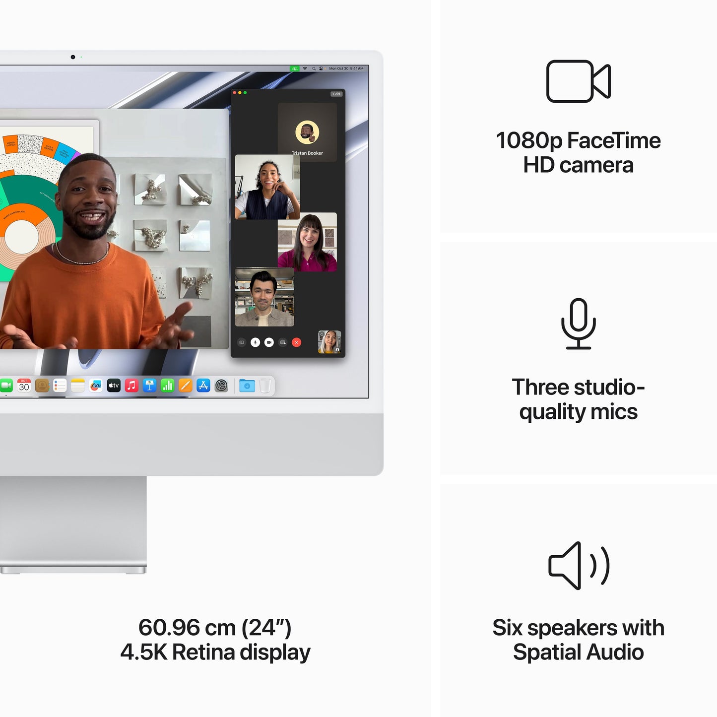 24-inch iMac with Retina 4.5K display: Apple M3 chip with 8?core CPU and 10?core GPU, 512GB SSD - Silver